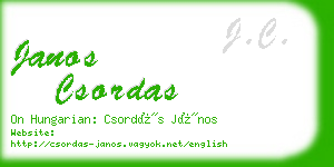 janos csordas business card